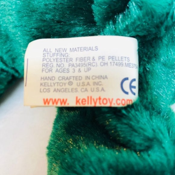 $10 Vintage Kellytoy Collectable Green Dog Plush Stuffed Animal Brown Eyes - Picture 4 of 8